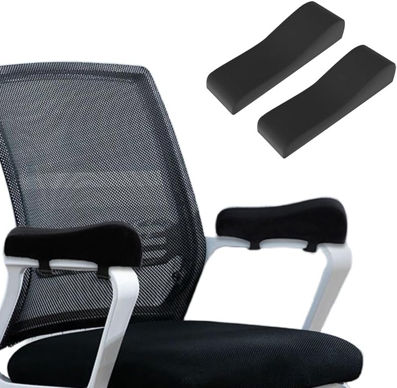 Shapeazy 2 Pack Office Chair Armrest Pads Covers,Arm Rest Pad with Memory Foam Elbow Pillow for Forearm Pressure Relief, Arm Rest Covers for Office Chairs, Wheelchair, Comfy Gaming Chair (Black) - Image 1